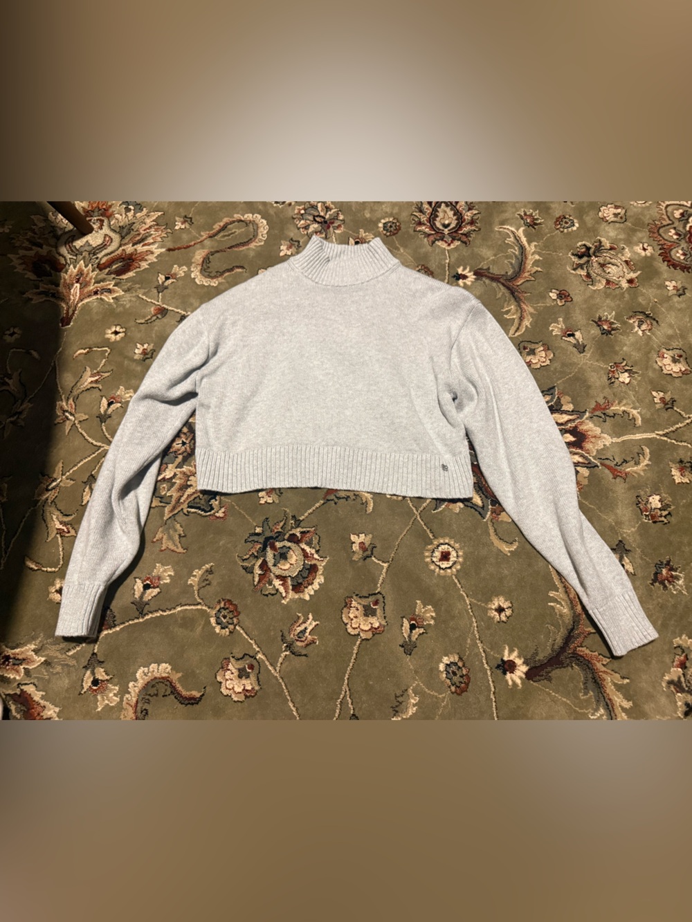 Light Gray Cropped Women’s Turtleneck Sweater - Sunday Best
